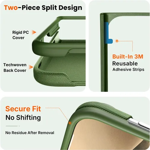 Vista 5 de Mkeke Funda para iPhone Duo Techwoven Verde