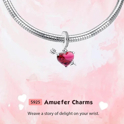 Vista 106 de Amufer S925 Charms for Women, compatible with Pandora Bracelets and Necklaces, Jewelry Gift