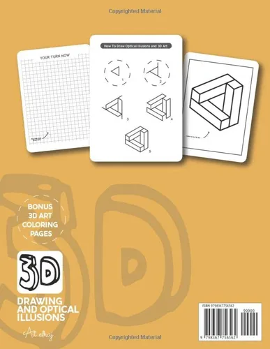 Vista 2 de 3d drawing and optical illusions A Step-by-Step Guide for Drawing Optical Illusions 3D Art, Shapes, and Objects for Children and Adults 3D 6
