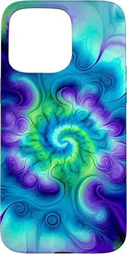 Vista 31 de Tie Dye Colorido Azul Cian Púrpura Verde Diseño Caso para iPhone 17