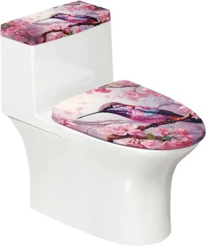 Vista 13 de Ystardream Juego de 2 fundas de inodoro y fundas de asiento de mar profundo, fundas de tapa de asiento de inodoro, fundas lavables para tanque