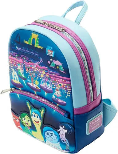 Vista 5 de Loungefly Pixar Moments Inside Out - Bolsa de hombro con doble correa y panel de control, Multi colorido, Mini