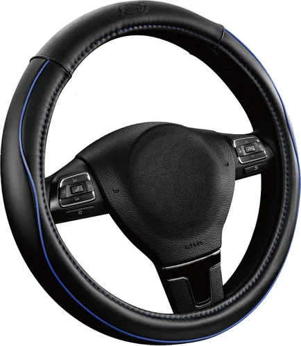 Vista 9 de Skechers Funda de volante de espuma viscoelástica, Funda de volante de microfibra con ribete deportivo de ajuste universal de 14" 1/2-15" Protector