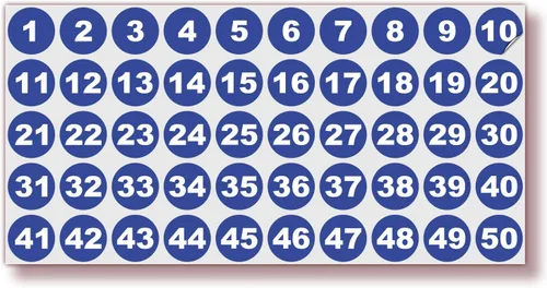 Vista 19 de iSYFIX Calcomanías negras de números consecutivos – 1 a 50, 1 pulgada, 1 juego – Vinilo autoadhesivo de alta calidad ideal para inventario