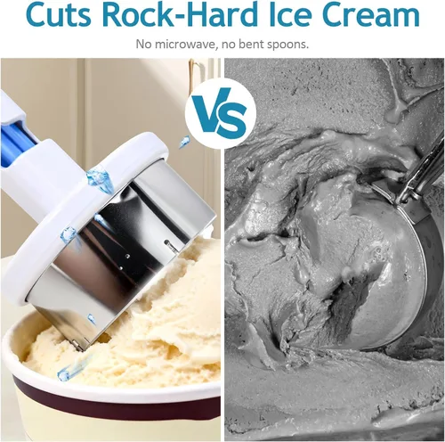 Vista 5 de Sandwichera de helado de acero inoxidable, cuchara de sándwich de helado, cuchara de helado con gatillo, cucharas de galletas de sándwich de fácil