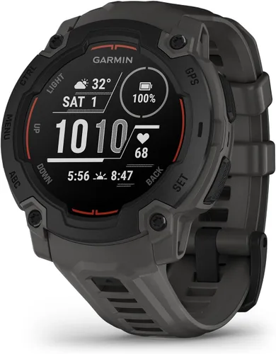 Vista 22 de Garmin Instinct® 3 45mm, pantalla AMOLED, reloj inteligente GPS resistente para exteriores, bisel reforzado con metal, linterna incorporada, hasta