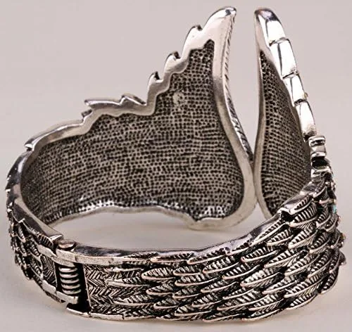 Vista 3 de YACQ Pulseras con bisagras de alas de ángel guardián para mujer de 6.5 a 7.5 pulgadas, sin plomo ni níquel, joyería de motociclista para mujeres