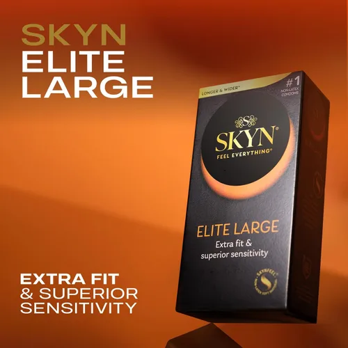 Vista 2 de SKYN Elite - Preservativos grandes – 36 unidades – Condones ultrafinos, lubricados sin látex, más largos y anchos para un ajuste más cómodo