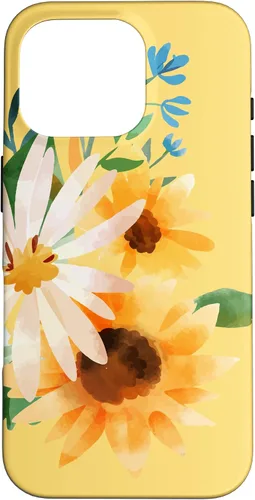 Vista 20 de iPhone 16 Yellow Sunflower Vintage Flower Petals Case