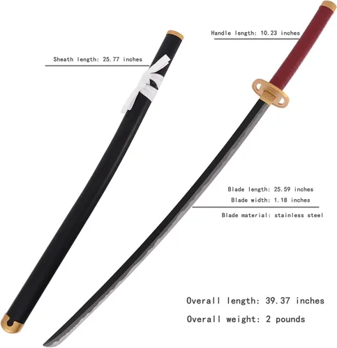 Vista 2 de Okkotsu Yuta - Espada de metal Katana de acero inoxidable adecuada para decoración de cosplay, no afilada.
