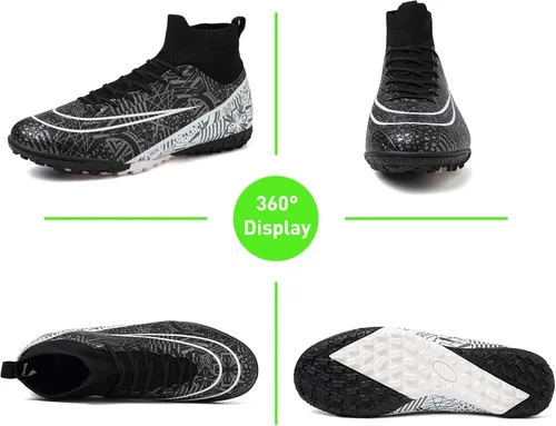 Vista 4 de RDGO Tacos de fútbol para hombre y mujer, zapatos de fútbol para interiores y exteriores
