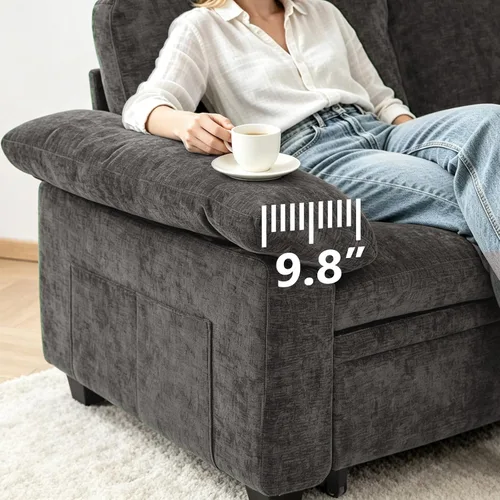 Vista 9 de 108" sofá seccional modular del durmiente, forma de L sacó el sofá cama con Gris