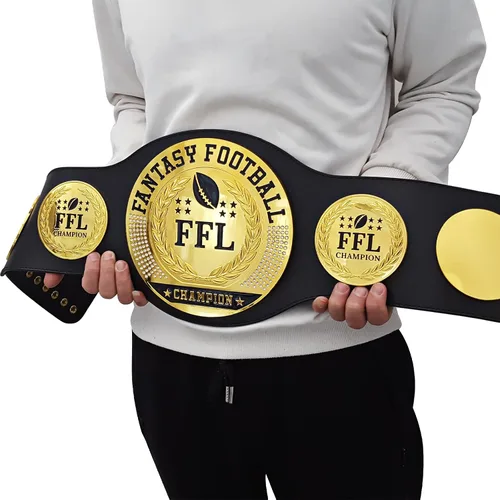 Vista 6 de Cinturón de fútbol de fantasía, Trofeo de fútbol de premio de cinturón de campeonato personalizable, Trofeo de la Liga de Campeones, Trofeo