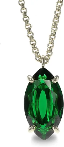 Vista 6 de Deslumbrante collar de esmeralda, collares de oro con colgante de piedras preciosas para mujer, cumpleaños, boda, aniversario para ella, collar