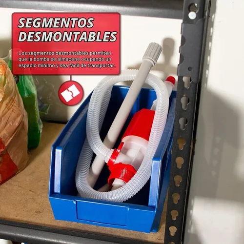 Vista 4 de TERA PUMP TRDRUM40 (sin BPA) Bomba de tambor de combustible manual compacta resistente portátil con longitud ajustable para barriles de tambor de 55