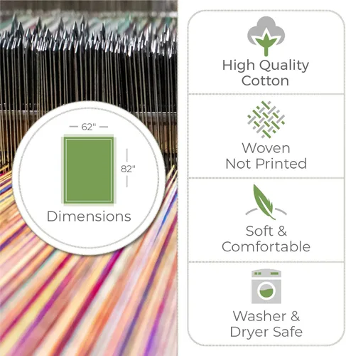 Vista 2 de Pure Country Weavers Manta de cara de sol y luna XL – Tapiz de regalo tejido de algodón – Fabricado en los Estados Unidos (72 x 54 pulgadas)