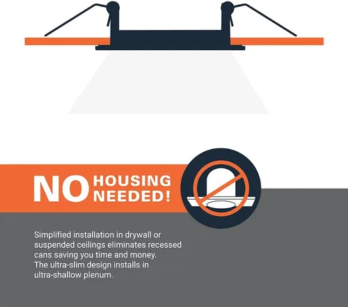 Vista 5 de HALO HLBE Foco empotrable delgado sin lata de 4 pulgadas para nueva construcción/remodelación - Paquete de 12 para contratistas