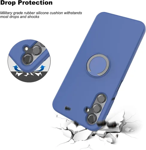Vista 4 de Ailiber Funda para Galaxy A14 5G, Samsung A14 con protector de pantalla, soporte de anillo ajustable, forro suave antiarañazos, silicona delgada a