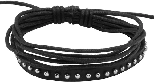 Vista 4 de Juego de 4-10 pulseras de cuero para mujeres y hombres, cuentas de madera trenzadas, cordón ajustable