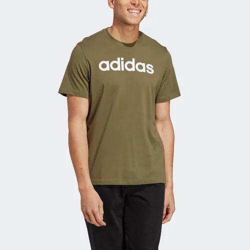 Vista 4 de adidas Camiseta básica con logotipo bordado lineal para hombre