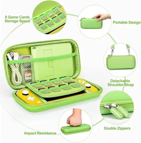 Vista 4 de Switch Lite Case - innoAura 17 in 1 Switch Lite Accessories Bundle with Switch Lite Carrying Case, Switch Game Case, Switch Lite Screen Protector