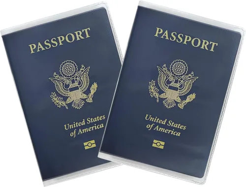 Vista 7 de Funda impermeable transparente para pasaporte, protector de pasaporte de plástico, artículos esenciales de viaje, unisex para adultos, con funda