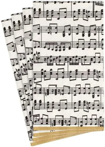 Vista 9 de Entertaining with Caspari Musica - Servilletas de cóctel de papel, paquete de 20, color negro