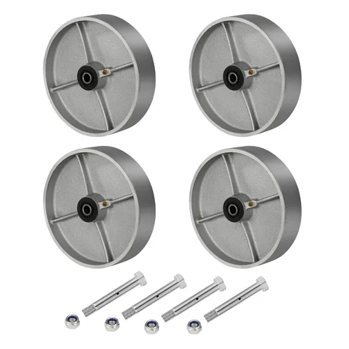 Vista 22 de Ruedas industriales de 3" x 2", rueda de hierro fundido de acero – Rueda de servicio pesado – Capacidad de 800 libras cada una, rodamiento