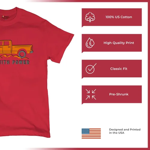 Vista 125 de Tee Hunt Camisetas gráficas y camisetas sin mangas para hombre Roll with Power Pickup Truck