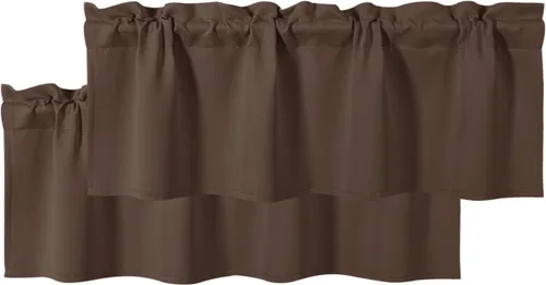 Vista 65 de DWCN Cenefa para ventana de cocina, con bolsillo para barra, para ventana, sala de estar/sótano, 36 x 16 pulgadas de largo, 1 panel, beige