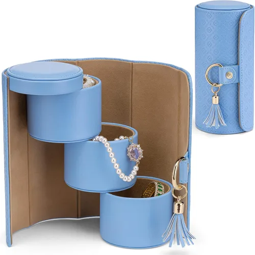 Vista 73 de Vlando Viaggio - Joyero pequeño, caja de almacenamiento para accesorios de viaje