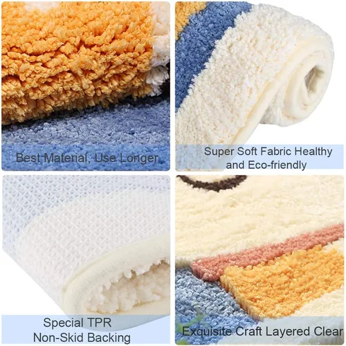 Vista 5 de Ankah Dog Series - Alfombra de baño de la colección de animales Shiba y Corgi, felpa suave y peluda, antideslizante, altamente absorbente, lavable a