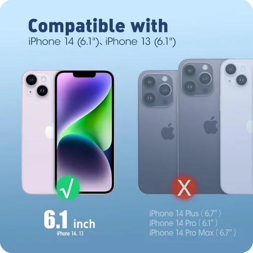 Vista 2 de i-Blason Cosmo - Funda para iPhone 14/13 con protector de pantalla integrado, funda protectora delgada de cuerpo completo para iPhone 14/13 de 6.1