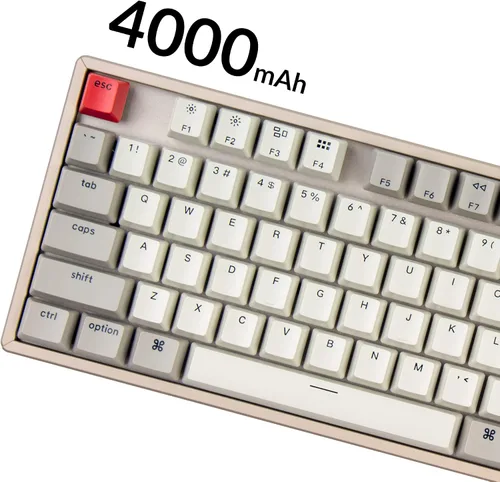 Vista 6 de Keychron K8 - Teclado mecánico inalámbrico Bluetooth con diseño sin llave de 87 teclas para Mac Windows, teclado multitarea con cable USB
