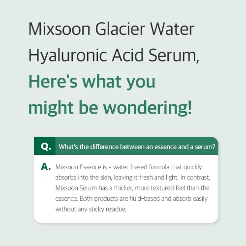Vista 9 de Mixsoon Suero de Ácido Hialurónico de Agua Glaciar - Hidratación Profunda y Enfriamiento para la Cara, Potenciador de Hidratación, Textura