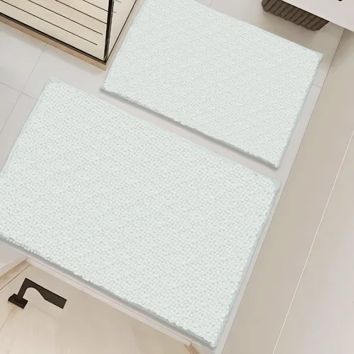 Vista 19 de Juego de alfombras de baño de 2 piezas, súper absorbente suave, gruesa, lavable en lavadora, alfombra de baño de chenilla antideslizante, alfombra