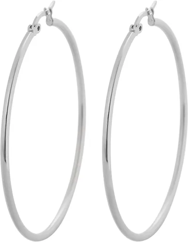 Vista 29 de Edforce - Aretes de acero inoxidable tipo argolla (20-60 mm de diámetro)