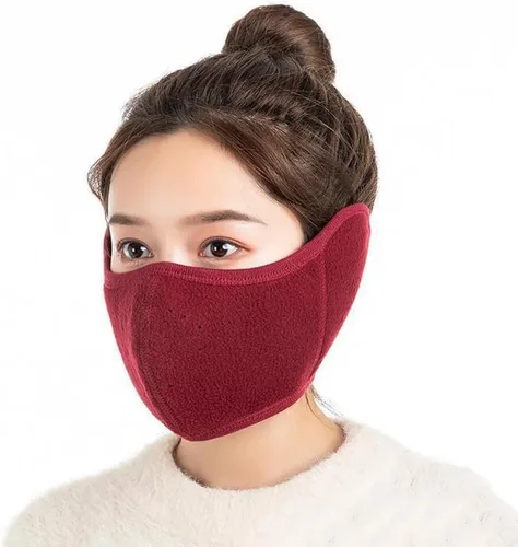 Vista 8 de Unisex Winter Warm Mask with Ear Cover - 360 Degree Wrap Dustproof Breathable Half Face Mouth Cover Face Earflaps