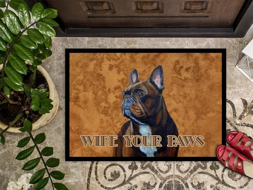 Vista 3 de Caroline's Treasures LH9455MAT - Felpudo de bulldog francés Wipe Your Paws de 18 x 27 pulgadas, tapete para puerta delantera, interior y exterior