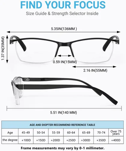 Vista 4 de LUFF 6 piezas Gafas de Lectura Anti-Rayos Azules Portátiles Ultra-Ligeras (0.00X)