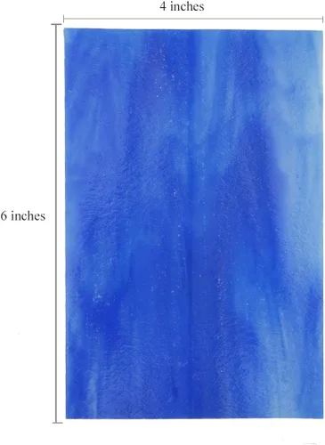 Vista 6 de Lanyani (10 hojas) Paquete de hojas de vidrio de colores azules variedad 4 x 6 pulgadas de vidrio de arte opalino Tiffany, texturas mixtas