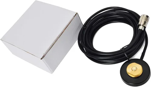 Vista 4 de UAYESOK Mini NMO soporte magnético base W/5M cable coaxial de baja pérdida para antenas móviles NMO