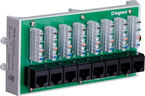 Vista 7 de Legrand - Módulo de interfaz de red OnQ Cat5e, módulo WiFi con 8 puertos, caja de red que proporciona conectividad a dispositivos conectados