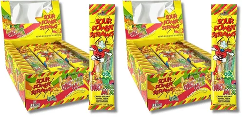Vista 18 de Sour Power Premium Sorbetes de caramelo surtidos – Los caramelos de pajitas agrias originales desde 1985 – 50 g (Paquete de 6) – Vegano,