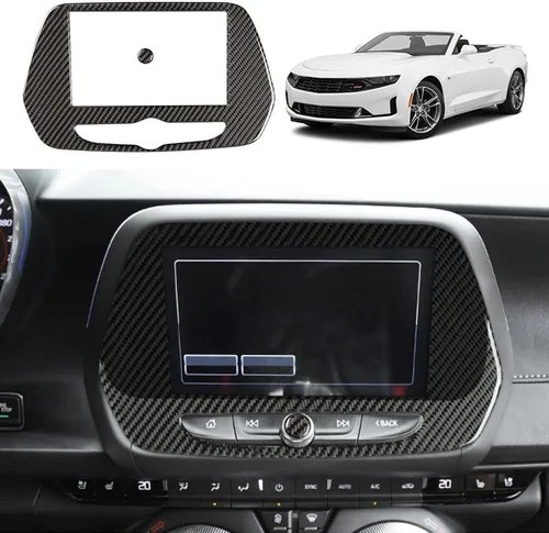 Vista 22 de Calcomanía de fibra de carbono para perilla de ventilación de aire acondicionado, cubierta interior para Chevrolet Camaro 2016 2017 2018 2019 2020
