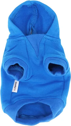 Vista 4 de LOPHIPETS Sudadera ligera de algodón para perros pequeños – Sudadera con capucha para chihuahuas, cachorros y razas en miniatura - Azul/XS