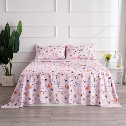 Vista 17 de Juego de sábanas de diseño estampado clásico - Juegos de sábanas con bolsillo profundo ultra suave y transpirable., Microfibra, Celeste (Baby Blue)