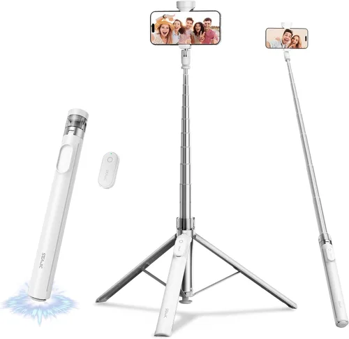 Vista 9 de Trípode automático de 66 pulgadas con control remoto, trípode para teléfono celular para grabación de video y transmisión en vivo, trípode ajustable