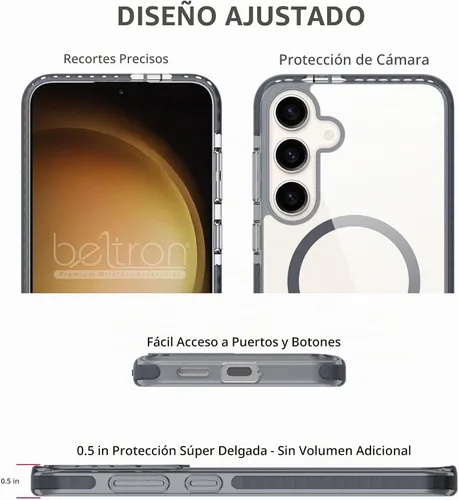 Vista 6 de BELTRON Funda para cinturón para Samsung Galaxy S25, funda protectora delgada transparente y funda de clip giratorio para cinturón, compatible
