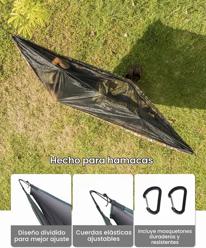 Vista 4 de OneTigris - Hamaca acolchada, longitud completa, ligera, para 4 estaciones, para camping, senderismo, viajes, playa, patio, transportable, diseño